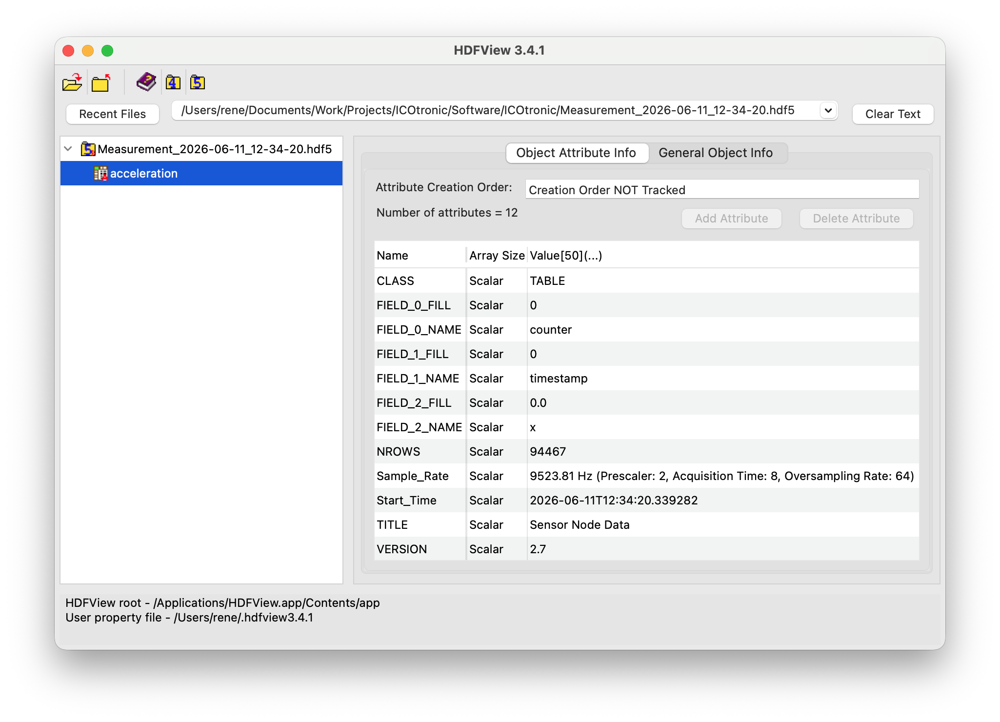 Main Window of HDFView